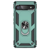 Google Pixel 6a Hybrid Cover med Metal Stativ - Grøn