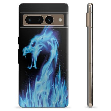Google Pixel 7 Pro TPU Cover - Blå Ild Drage