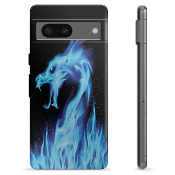 Google Pixel 7 TPU Cover - Blå Ild Drage