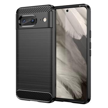 Google Pixel 8 Børstet TPU Cover - Karbonfiber - Sort