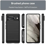 Google Pixel 8 Børstet TPU Cover - Karbonfiber - Sort