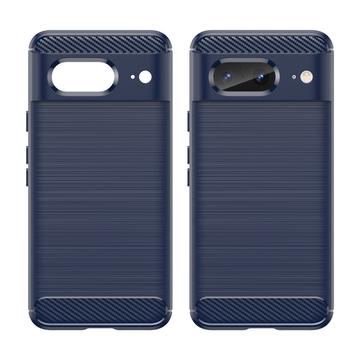 Google Pixel 8 Børstet TPU Cover - Karbonfiber - Blå