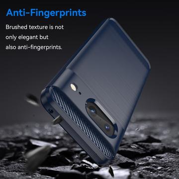 Google Pixel 8 Børstet TPU Cover - Karbonfiber - Blå