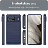 Google Pixel 8 Børstet TPU Cover - Karbonfiber - Blå