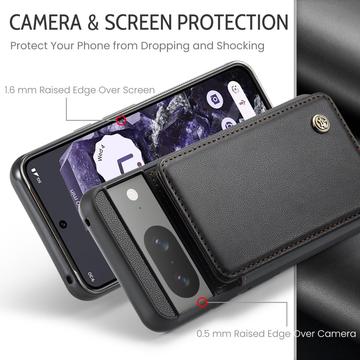 Google Pixel 8 Caseme C22-etui RFID-kortpung - Sort