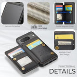 Google Pixel 8 Caseme C22-etui RFID-kortpung - Sort