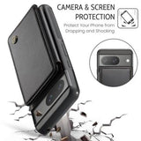 Google Pixel 8 Caseme C22-etui RFID-kortpung - Sort
