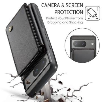 Google Pixel 8 Caseme C22-etui RFID-kortpung - Sort