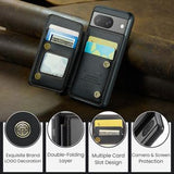 Google Pixel 8 Caseme C22-etui RFID-kortpung - Sort