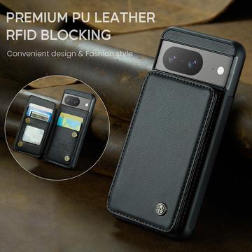 Google Pixel 8 Caseme C22-etui RFID-kortpung - Sort