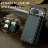 Google Pixel 8 Caseme C22-etui RFID-kortpung - Sort