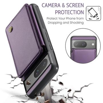 Google Pixel 8 Caseme C22-etui RFID-kortpung - lilla