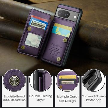 Google Pixel 8 Caseme C22-etui RFID-kortpung - lilla