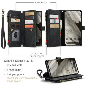 Google Pixel 8 Caseme C30 Multifunktionel Pung - Sort