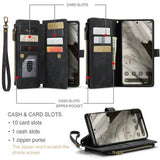 Google Pixel 8 Caseme C30 Multifunktionel Pung - Sort