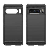 Google Pixel 8 Pro Børstet TPU Cover - Karbonfiber - Sort