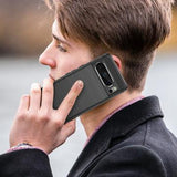 Google Pixel 8 Pro Børstet TPU Cover - Karbonfiber - Sort