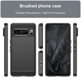 Google Pixel 8 Pro Børstet TPU Cover - Karbonfiber - Sort