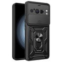 Google Pixel 8 Pro Roterende Ring Hybrid Cover med Kameraskjold - Sort