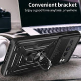 Google Pixel 8 Pro Roterende Ring Hybrid Cover med Kameraskjold - Sort