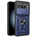Google Pixel 8 Pro Roterende Ring Hybrid Cover med Kameraskjold - Blå