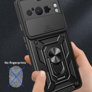 Google Pixel 8 Pro Roterende Ring Hybrid Cover med Kameraskjold - Blå