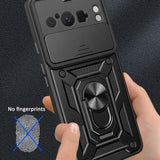 Google Pixel 8 Pro Roterende Ring Hybrid Cover med Kameraskjold - Rød