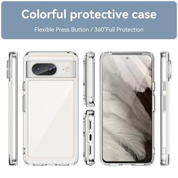 Google Pixel 8 Ridsefast Hybrid Cover - Gennemsigtig