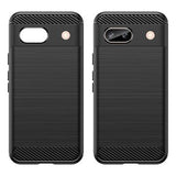 Google Pixel 8a Børstet TPU Cover - Karbonfiber - Sort