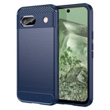 Google Pixel 8a Børstet TPU Cover - Karbonfiber - Blå