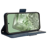 Google Pixel 8a Pung Cover med Kortholder - Blå