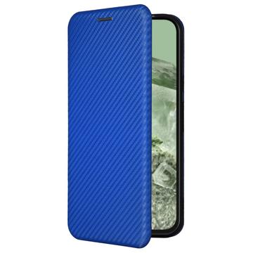 Google Pixel 8a Flip Cover - Karbonfiber - Blå