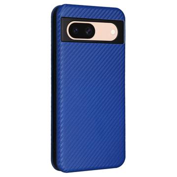Google Pixel 8a Flip Cover - Karbonfiber - Blå