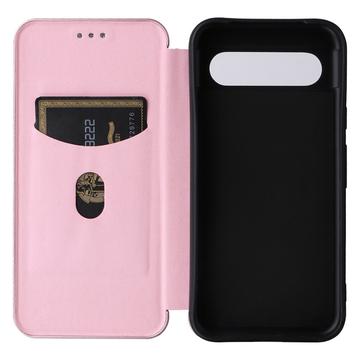 Google Pixel 8a Flip Cover - Karbonfiber - Rødguld