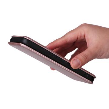 Google Pixel 8a Flip Cover - Karbonfiber - Rødguld