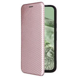 Google Pixel 8a Flip Cover - Karbonfiber - Rødguld