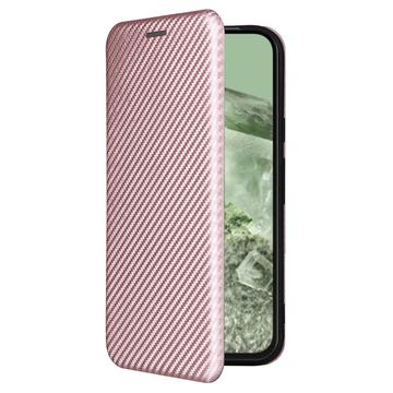 Google Pixel 8a Flip Cover - Karbonfiber - Rødguld