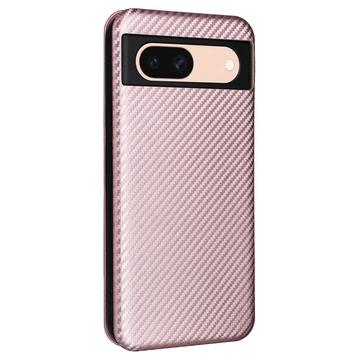 Google Pixel 8a Flip Cover - Karbonfiber - Rødguld