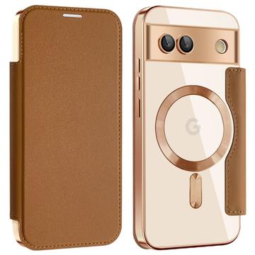 Google Pixel 8a Flip cover med kortholder - MagSafe-kompatibel - Brun