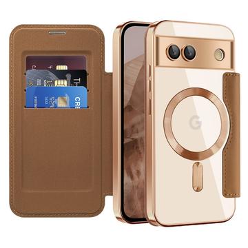 Google Pixel 8a Flip cover med kortholder - MagSafe-kompatibel - Brun