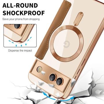 Google Pixel 8a Flip cover med kortholder - MagSafe-kompatibel - Brun
