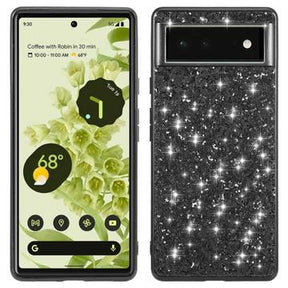 Google Pixel 8a Glitter Series Hybrid Cover - Sort
