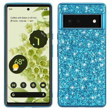 Google Pixel 8a Glitter Series Hybrid Cover - Blå