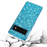 Google Pixel 8a Glitter Series Hybrid Cover - Blå
