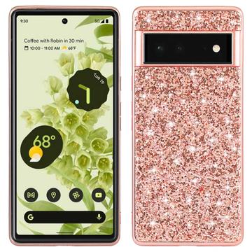 Google Pixel 8a Glitter Series Hybrid Cover - Rødguld