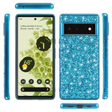 Google Pixel 8a Glitter Series Hybrid Cover - Sølv