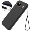 Google Pixel 8a Liquid Silikone Cover med Strop - Sort