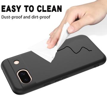 Google Pixel 8a Liquid Silikone Cover med Strop - Sort