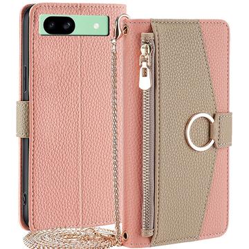 Google Pixel 8a Makeup Spejl Pung m. Skulderrem - Pink
