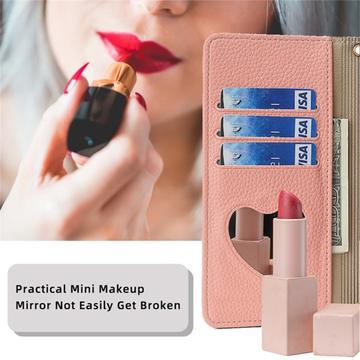 Google Pixel 8a Makeup Spejl Pung m. Skulderrem - Pink